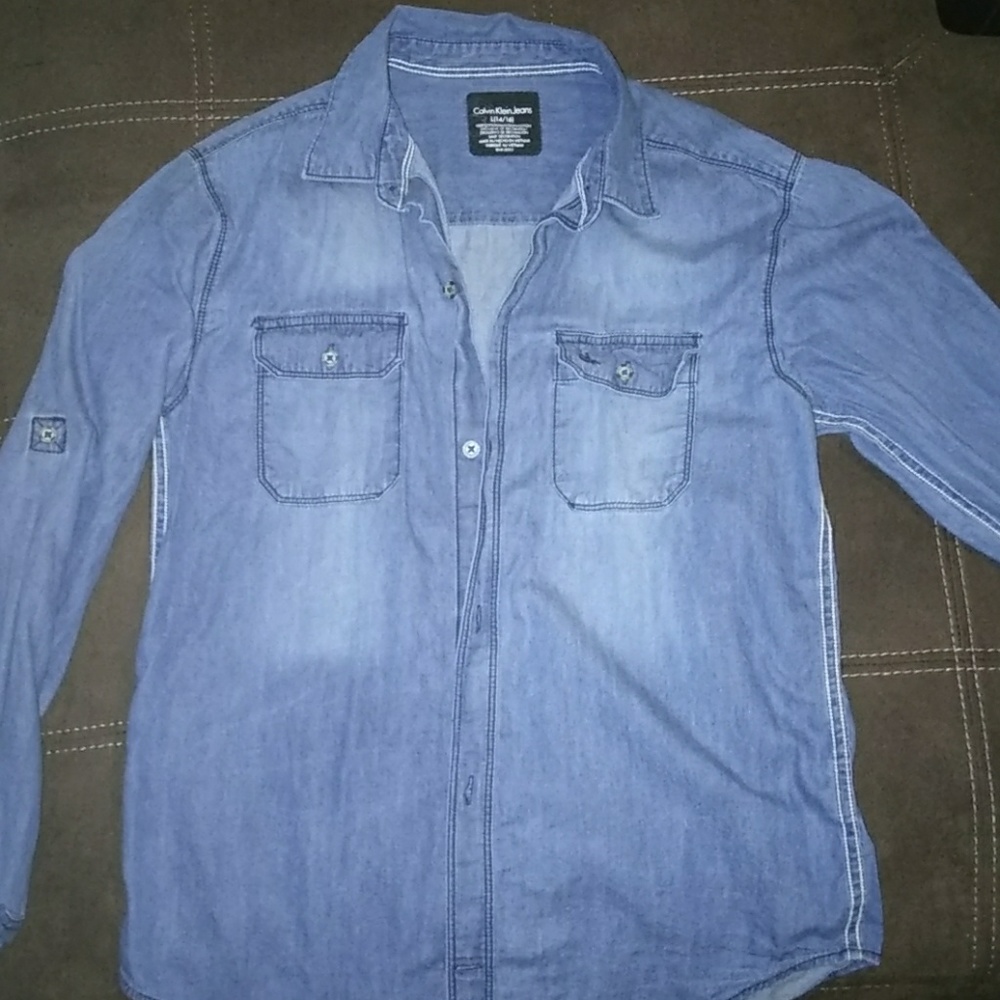 Boys size 14/16 calvin klien jean look shirt